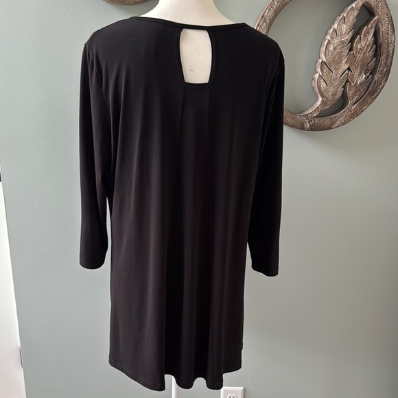 Clara Sun Woo Classic Black 3/4 Sleeve Top size XL - Picture 3 of 4